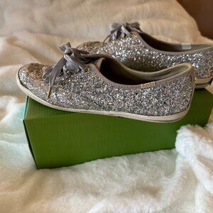 Kate Spade silver glitter women's sneakers size 8.5
